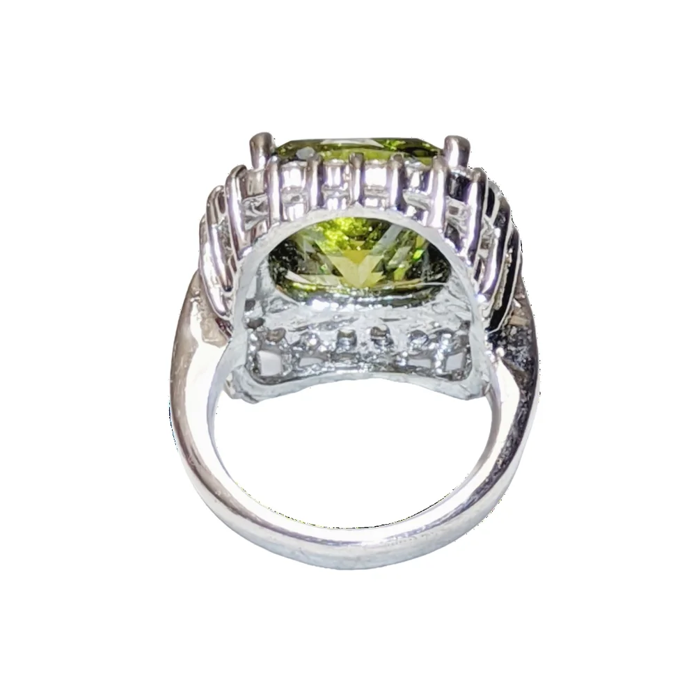 Brunswick Color CZ Stone Silver Tone Ring